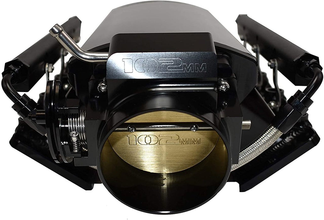 A-Team Performance Intake Manifold 102mm Throttle Body Sheet Metal Fabricated For Chevrolet GMC Pontiac LS LS1 LS2 LS6 EFI Black - Southwest Performance Parts