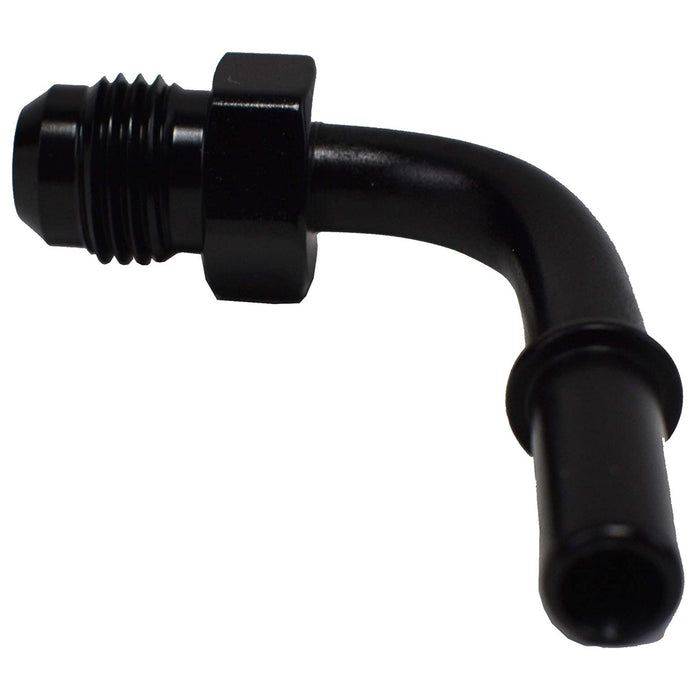A-Team Performance LS LS1 LS2 LS3 -6 AN Male Thread 90° 5-16" Quick Connect Fuel Rail Adapter Black - Southwest Performance Parts