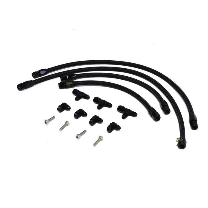 A-Team Performance LS LSX LS1 LS2 LS6 LM7 Steam Vent Hose Kit -4 AN Complete Coolant Crossover Black - Southwest Performance Parts