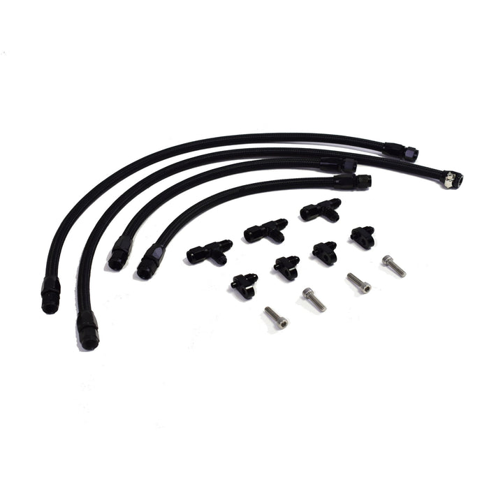 A-Team Performance LS LSX LS1 LS2 LS6 LM7 Steam Vent Hose Kit -4 AN Complete Coolant Crossover Black - Southwest Performance Parts