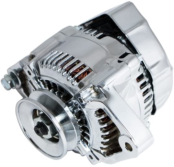 A-Team Performance Nippondenso Alternator Style 90 Amp for Hot Rod and Mini Race with V-Belt Pulley and Regulator Chrome - Southwest Performance Parts