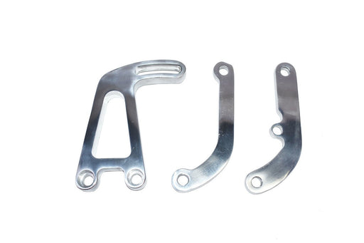 A-Team Performance Power Steering Bracket Set For 1963-87 Chevrolet SBC Small Block Chevy Long Water Pump - Polished Aluminum 14-Piece Kit - Southwest Performance Parts
