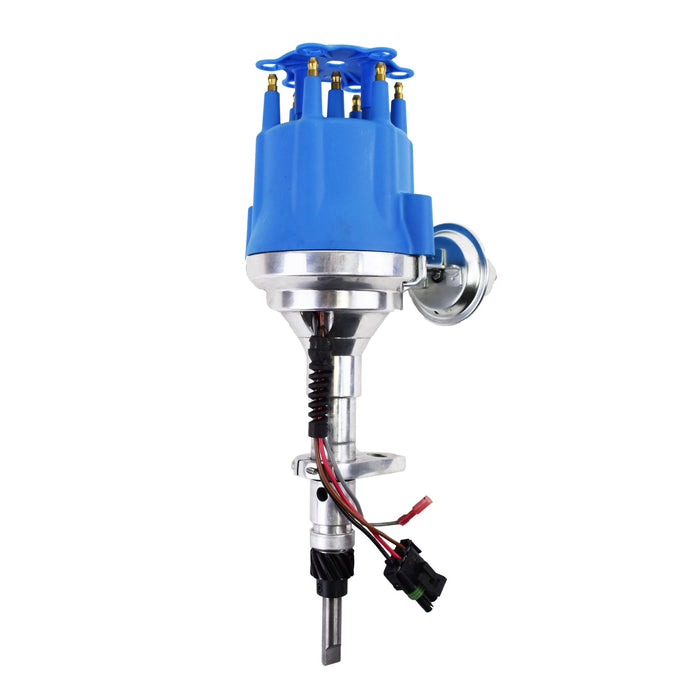 A-Team Performance Pro Series Ready to Run R2R Distributor For 1941-62 Early Chevy 194 216 235 261 68-87 Toyota Land Cruiser F & 2F 3.9L & 4.2L, I6 Engine, Blue Cap - Southwest Performance Parts