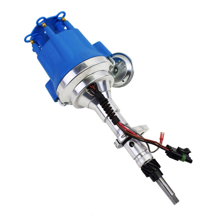 A-Team Performance Pro Series Ready to Run R2R Distributor For 1941-62 Early Chevy 194 216 235 261 68-87 Toyota Land Cruiser F & 2F 3.9L & 4.2L, I6 Engine, Blue Cap - Southwest Performance Parts