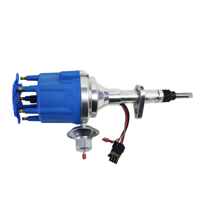 A-Team Performance Pro Series Ready to Run R2R Distributor For 1941-62 Early Chevy 194 216 235 261 68-87 Toyota Land Cruiser F & 2F 3.9L & 4.2L, I6 Engine, Blue Cap - Southwest Performance Parts