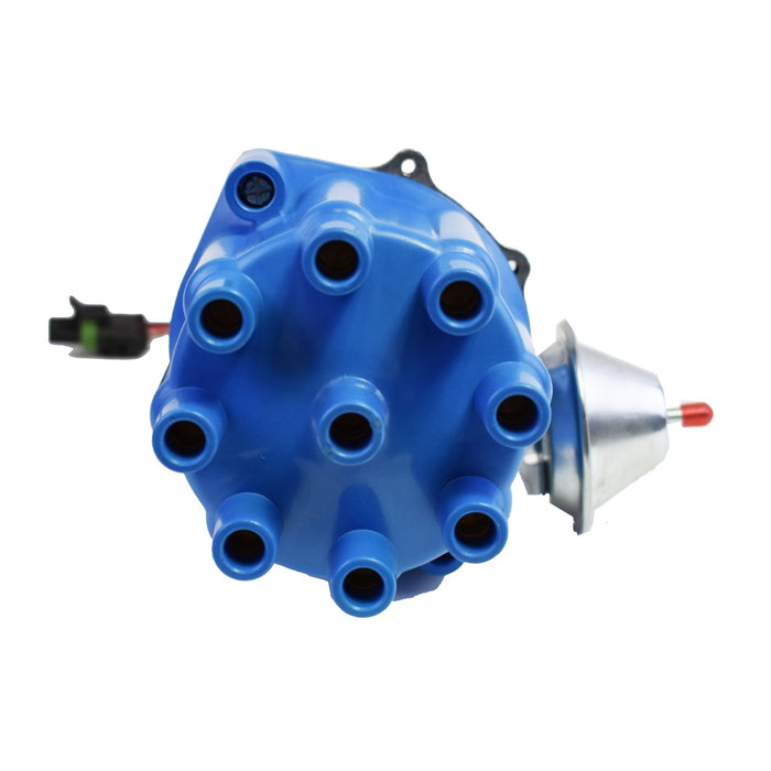A-Team Performance Pro Series Ready to Run R2R Distributor For Chevy Corvette SB-BB, Tach Drive, 262 265 267 283 302 305 307 327 350 400 396 402 454 V8 Engine, Blue Female Cap - Southwest Performance Parts