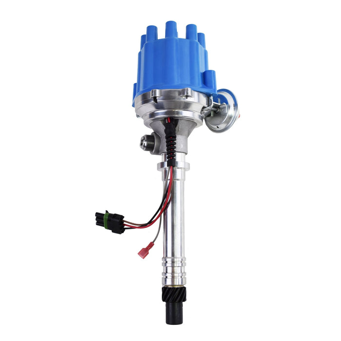 A-Team Performance Pro Series Ready to Run R2R Distributor For Chevy Corvette SB-BB, Tach Drive, 262 265 267 283 302 305 307 327 350 400 396 402 454 V8 Engine, Blue Female Cap - Southwest Performance Parts