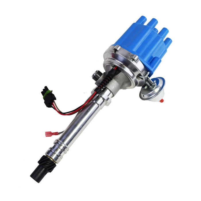 A-Team Performance Pro Series Ready to Run R2R Distributor For Chevy Corvette SB-BB, Tach Drive, 262 265 267 283 302 305 307 327 350 400 396 402 454 V8 Engine, Blue Female Cap - Southwest Performance Parts