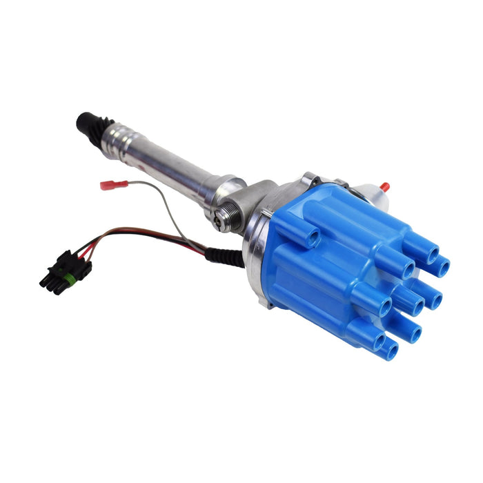 A-Team Performance Pro Series Ready to Run R2R Distributor For Chevy Corvette SB-BB, Tach Drive, 262 265 267 283 302 305 307 327 350 400 396 402 454 V8 Engine, Blue Female Cap - Southwest Performance Parts