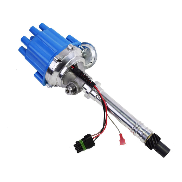 A-Team Performance Pro Series Ready to Run R2R Distributor For Chevy Corvette SB-BB, Tach Drive, 262 265 267 283 302 305 307 327 350 400 396 402 454 V8 Engine, Blue Female Cap - Southwest Performance Parts