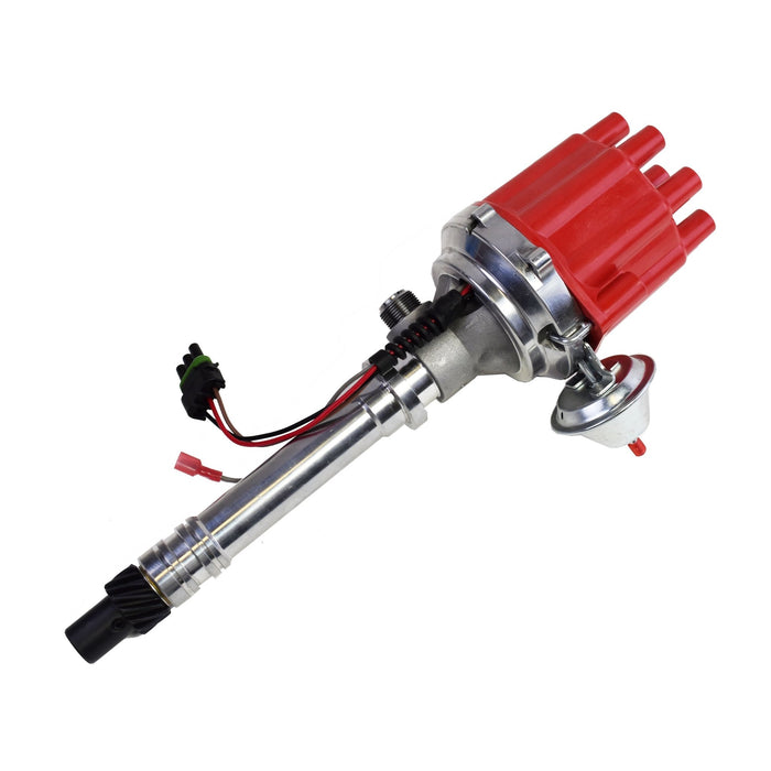 A-Team Performance Pro Series Ready to Run R2R Distributor For Chevy Corvette SB-BB, Tach Drive, 262 265 267 283 302 305 307 327 350 400 396 402 454 V8 Engine, Red Female Cap - Southwest Performance Parts