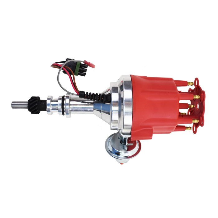 A-Team Performance Pro Series Ready to Run R2R Distributor For Ford 144 170 200 250, I6 Engine, 5-16 Hex Shaft, Red Cap - Southwest Performance Parts