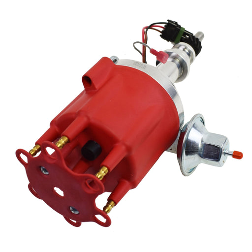 A-Team Performance Pro Series Ready to Run R2R Distributor For Ford 144 170 200 250, I6 Engine, 5-16 Hex Shaft, Red Cap - Southwest Performance Parts