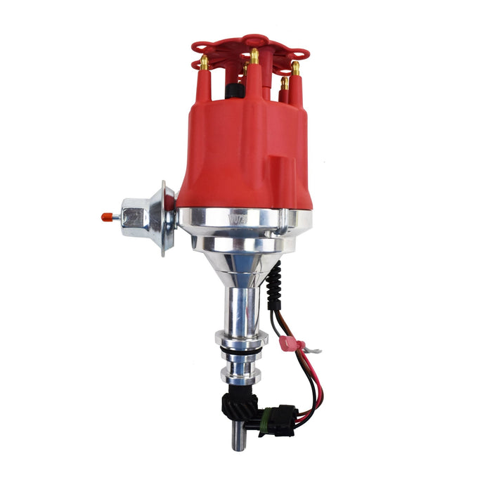 A-Team Performance Pro Series Ready to Run R2R Distributor For Ford 144 170 200 250, I6 Engine, 5-16 Hex Shaft, Red Cap - Southwest Performance Parts