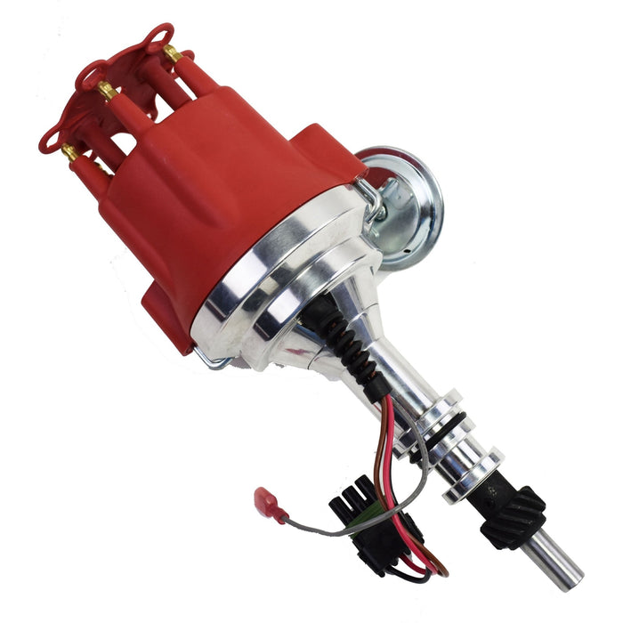 A-Team Performance Pro Series Ready to Run R2R Distributor For Ford 144 170 200 250, I6 Engine, 5-16 Hex Shaft, Red Cap - Southwest Performance Parts