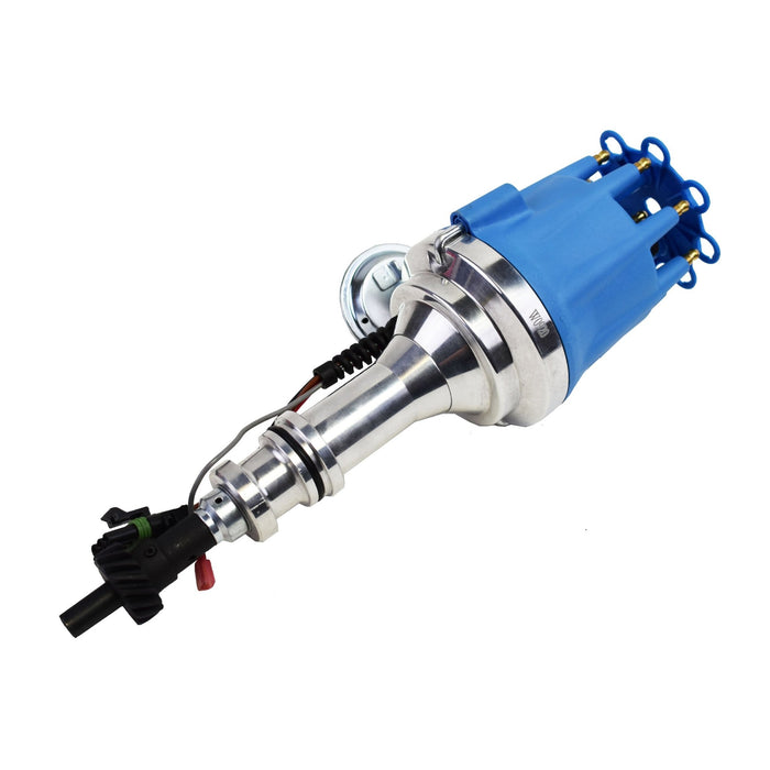 A-Team Performance Pro Series Ready to Run R2R Distributor for Ford 351C 351M 400M 370 429 460 BBF, V8 Engine, Blue Cap - Southwest Performance Parts
