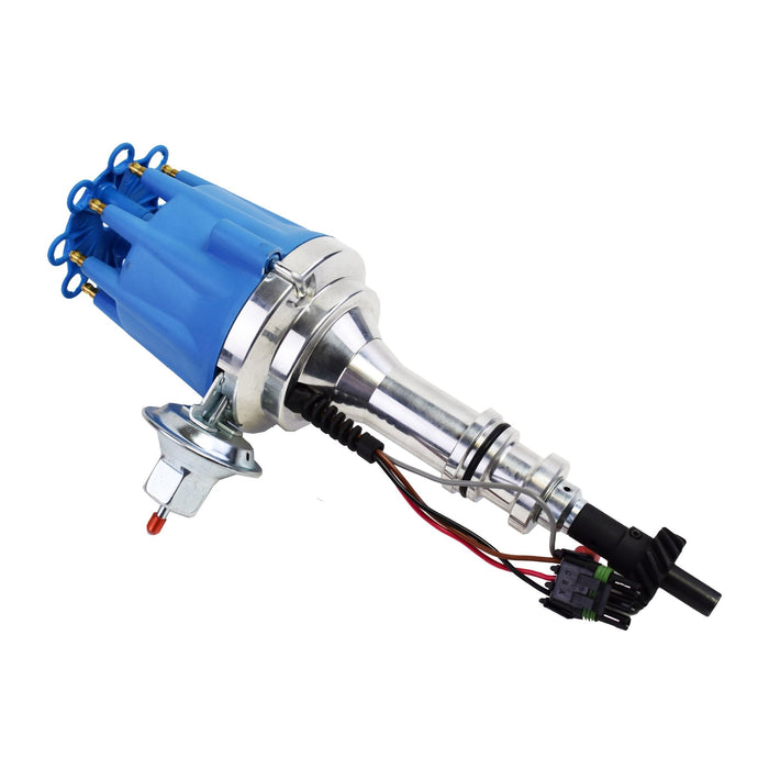 A-Team Performance Pro Series Ready to Run R2R Distributor for Ford 351C 351M 400M 370 429 460 BBF, V8 Engine, Blue Cap - Southwest Performance Parts