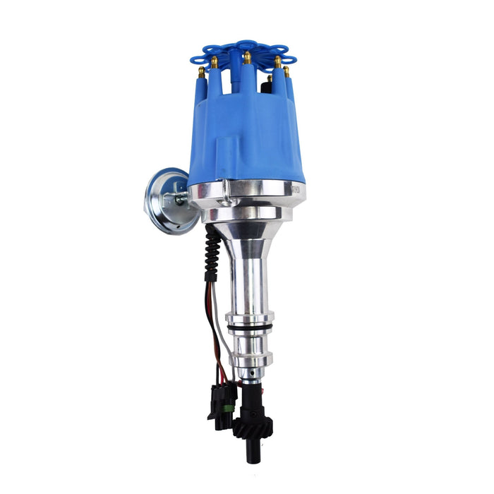 A-Team Performance Pro Series Ready to Run R2R Distributor for Ford 351C 351M 400M 370 429 460 BBF, V8 Engine, Blue Cap - Southwest Performance Parts