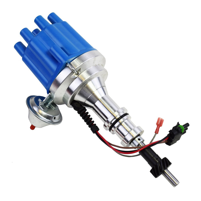 A-Team Performance Pro Series Ready to Run R2R Distributor For Ford SB Small Block Windsor 289-302W V8 Engine, Blue Female Cap - Southwest Performance Parts