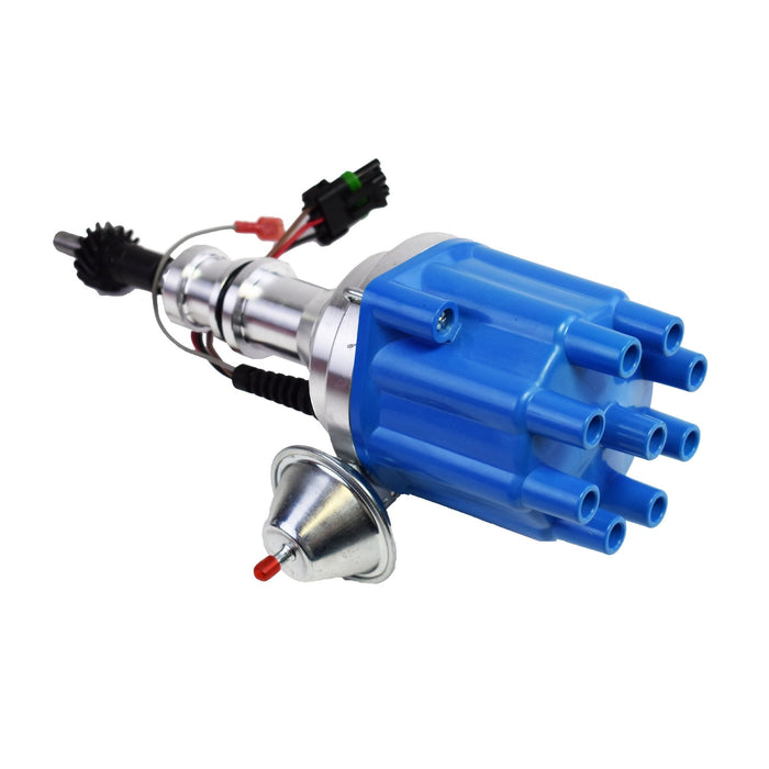 A-Team Performance Pro Series Ready to Run R2R Distributor For Ford SB Small Block Windsor 289-302W V8 Engine, Blue Female Cap - Southwest Performance Parts