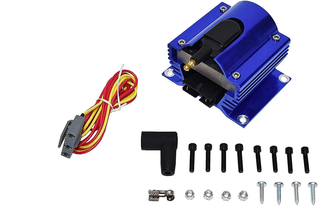 A-Team Performance Ready 2 Run Distributor, 8.0mm Spark Plug Wires, 50k Volts E-Coil, and Coil Wire For Ford Windsor V8 221, 260, 289, 302 Blue Cap - Southwest Performance Parts