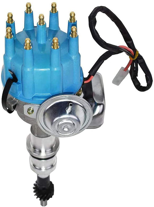A-Team Performance Ready 2 Run Distributor, 8.0mm Spark Plug Wires, 50k Volts E-Coil, and Coil Wire For Ford Windsor V8 221, 260, 289, 302 Blue Cap - Southwest Performance Parts