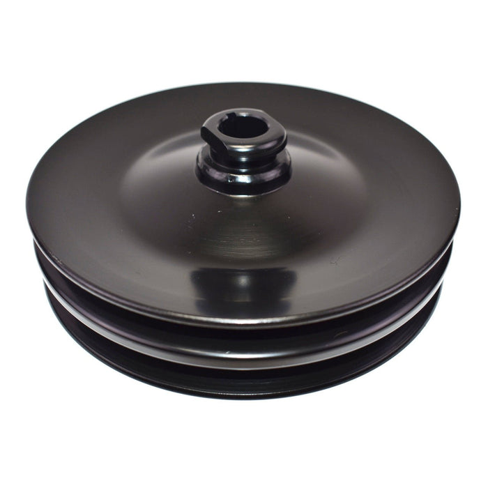 A-Team Performance Saginaw Power Steering Pump Double-Groove Steel Pulley Compatible With GM (Black) - Southwest Performance Parts