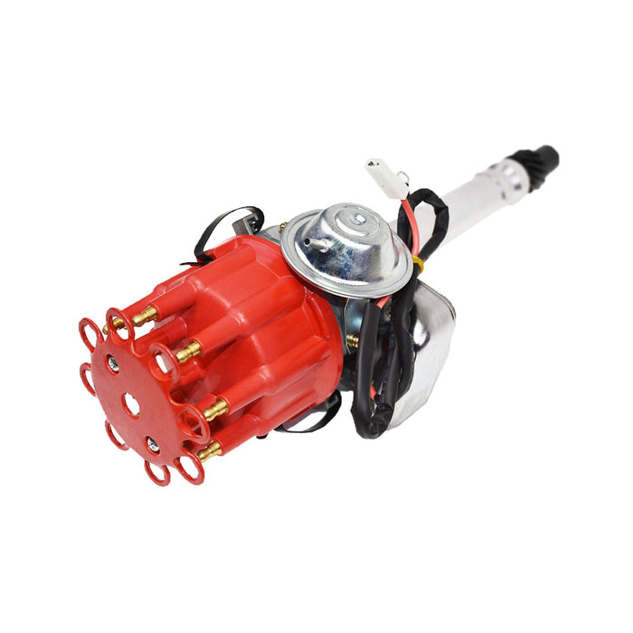 A-Team Performance SBC 350 Small Spark Plug Wires Cap Distributor Coil + Red 8mm Under the Exhaust - Southwest Performance Parts
