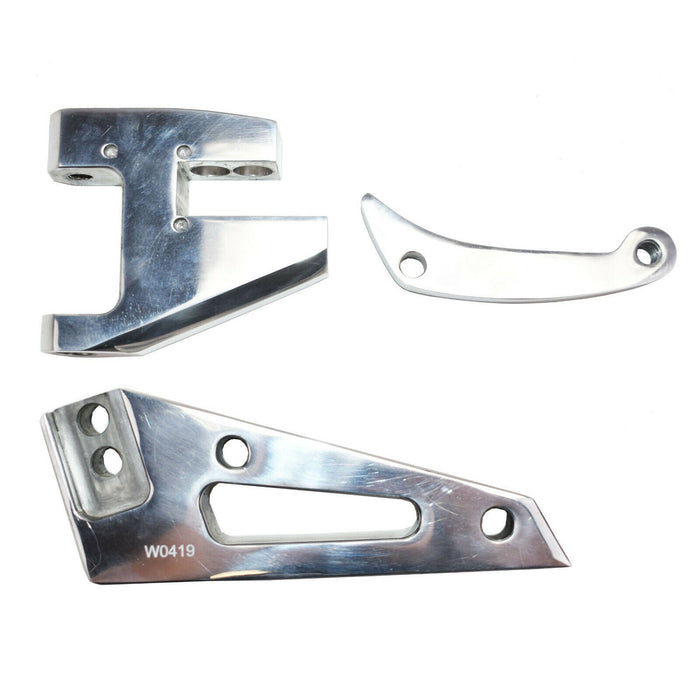 A-Team Performance SBC Alternator Bracket, Billet Aluminum SWP Polished Cylinder Head Mounted - Southwest Performance Parts