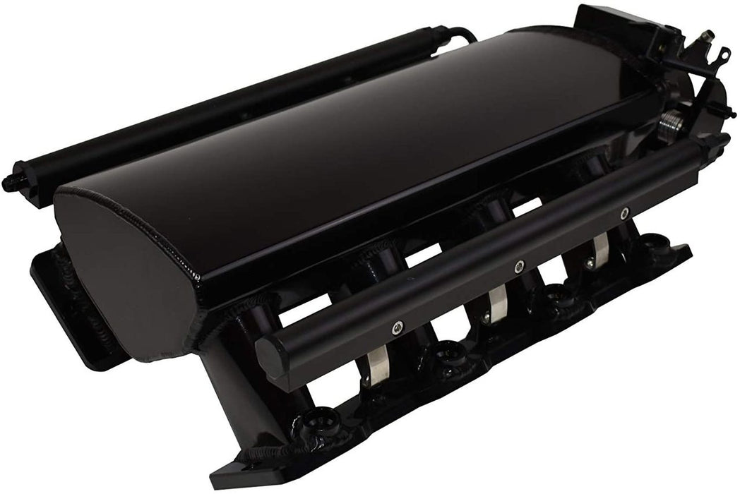 A-Team Performance Short Fabricated Black GM LS1 LS2 Intake Manifold w- Fuel Rails & Throttle Body - Southwest Performance Parts