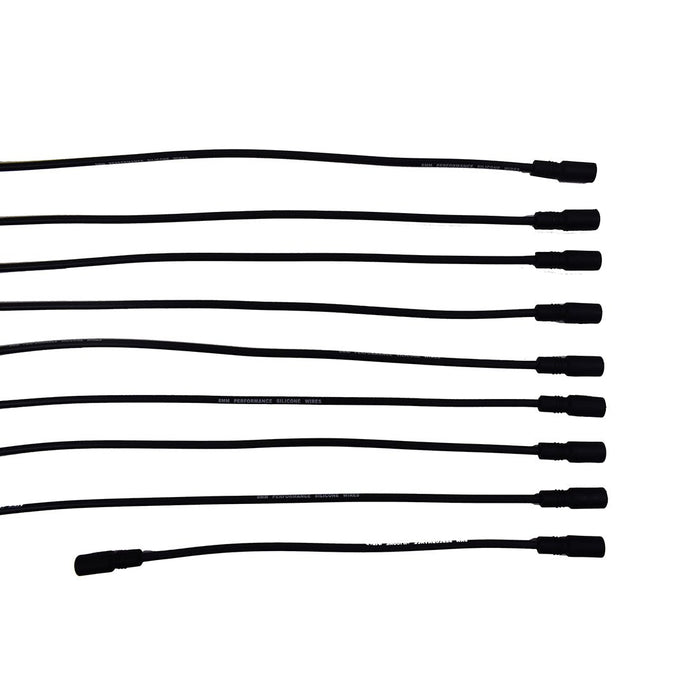 A-Team Performance Silicone Spark Plug Wires with Black 90 Degree Boot SBC Compatible with Chevy GMC Truck SUV Vortec 5.0L 5.7L 5700 350 1996-2003 Black 8.0mm - Southwest Performance Parts