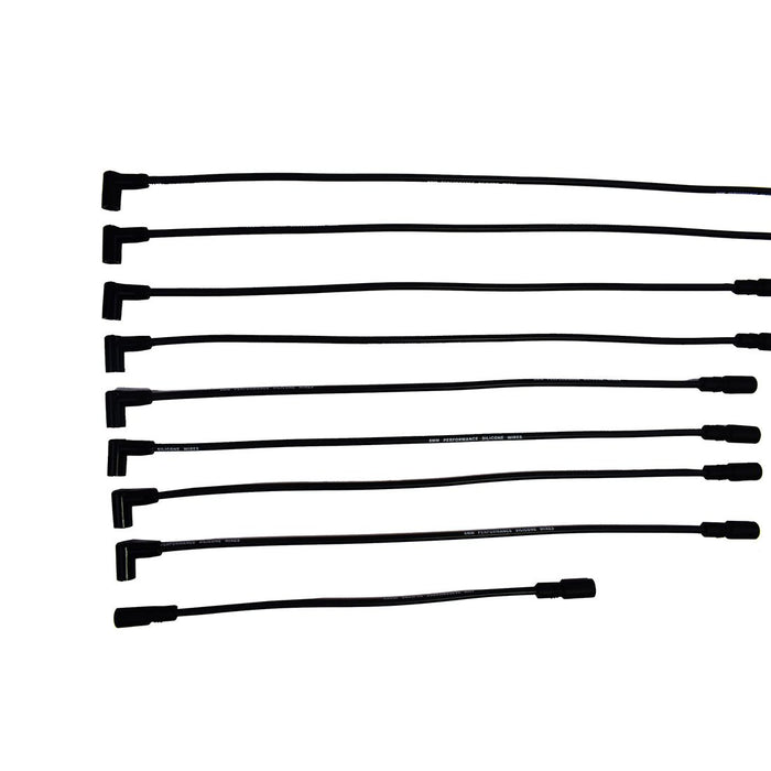 A-Team Performance Silicone Spark Plug Wires with Black 90 Degree Boot SBC Compatible with Chevy GMC Truck SUV Vortec 5.0L 5.7L 5700 350 1996-2003 Black 8.0mm - Southwest Performance Parts