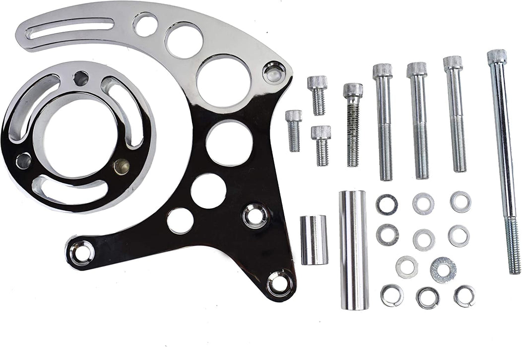 A-Team Performance Small Block Long Water Pump Alternator Bracket for Chevrolet SB V8, GEN. I, Chrome - Southwest Performance Parts