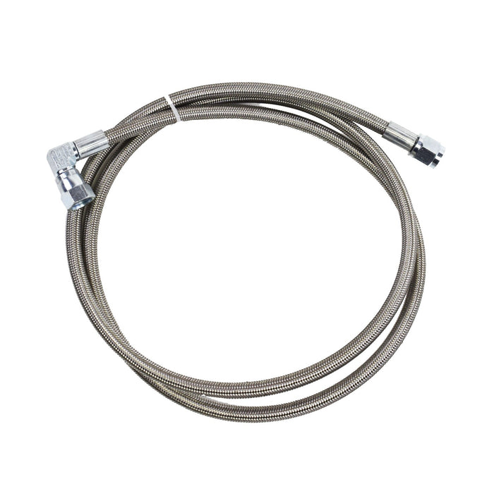 A-Team Performance Steel Braided Turbo Oil Feed Line 60" Length -4AN 90 degree straight Hose End Pressure Stainless Remote Turbocharger Sensor Teflon 4 AN - Southwest Performance Parts