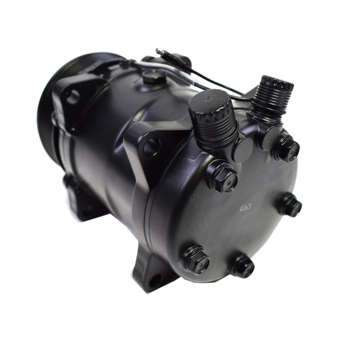 A-Team Performance Style Compressor SD-508 W-7 Groove Serpentine Belt Pulley SD5H14 Black - Southwest Performance Parts