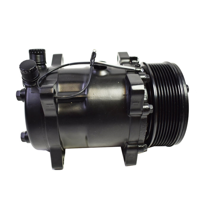 A-Team Performance Style Compressor SD-508 W-7 Groove Serpentine Belt Pulley SD5H14 Black - Southwest Performance Parts