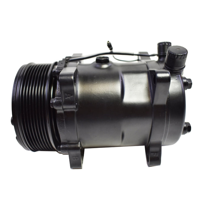 A-Team Performance Style Compressor SD-508 W-7 Groove Serpentine Belt Pulley SD5H14 Black - Southwest Performance Parts