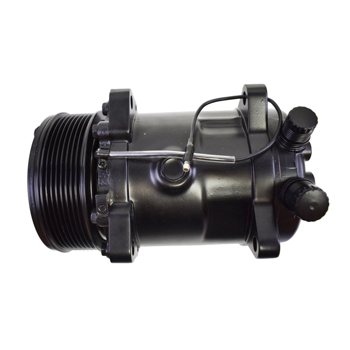 A-Team Performance Style Compressor SD-508 W-7 Groove Serpentine Belt Pulley SD5H14 Black - Southwest Performance Parts