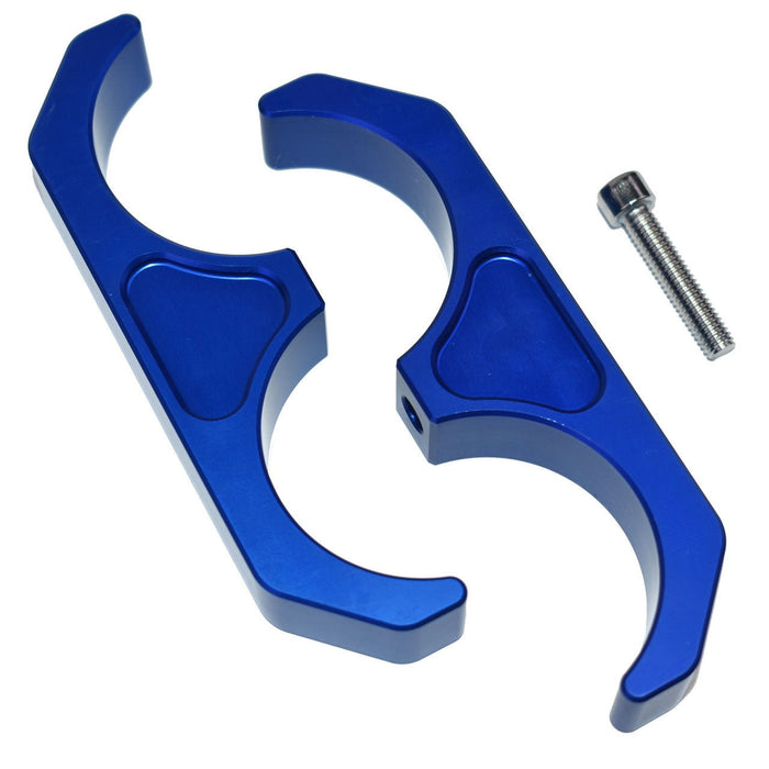 A-Team Performance Universal Billet T6 Aluminum Coilover Reservoir Brackets, Blue - Southwest Performance Parts