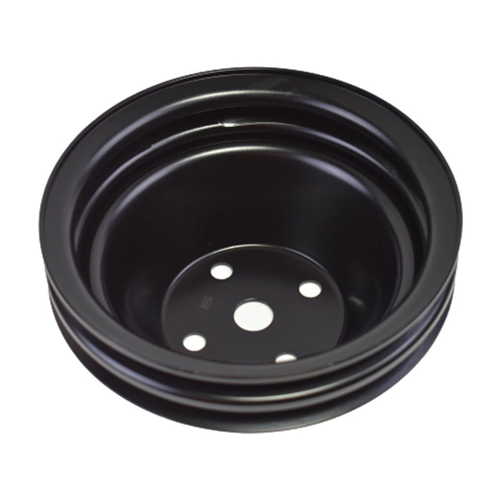 A-Team Performance Water Pump Pulley Double-Groove LWP Long Water Pump Compatible with Small Block Chevy SBC 262 265 267 283 302 305 307 327 350 400, Black Steel - Southwest Performance Parts
