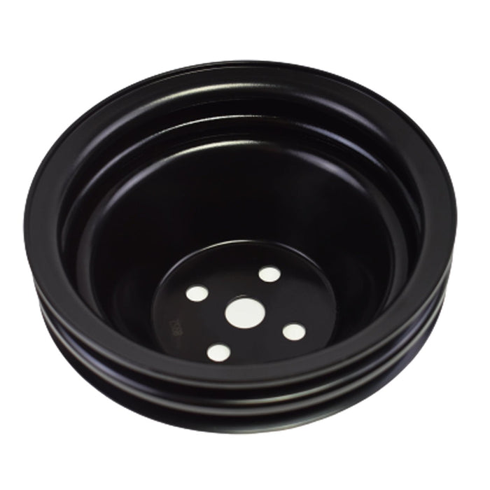 A-Team Performance Water Pump Pulley Double-Groove SWP Short Water Pump Compatible With Small Block Chevy SBC 262 265 267 283 302 305 307 327 350 400 Black Steel - Southwest Performance Parts