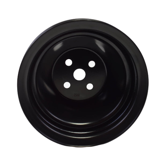 A-Team Performance Water Pump Pulley Double-Groove SWP Short Water Pump Compatible With Small Block Chevy SBC 262 265 267 283 302 305 307 327 350 400 Black Steel - Southwest Performance Parts