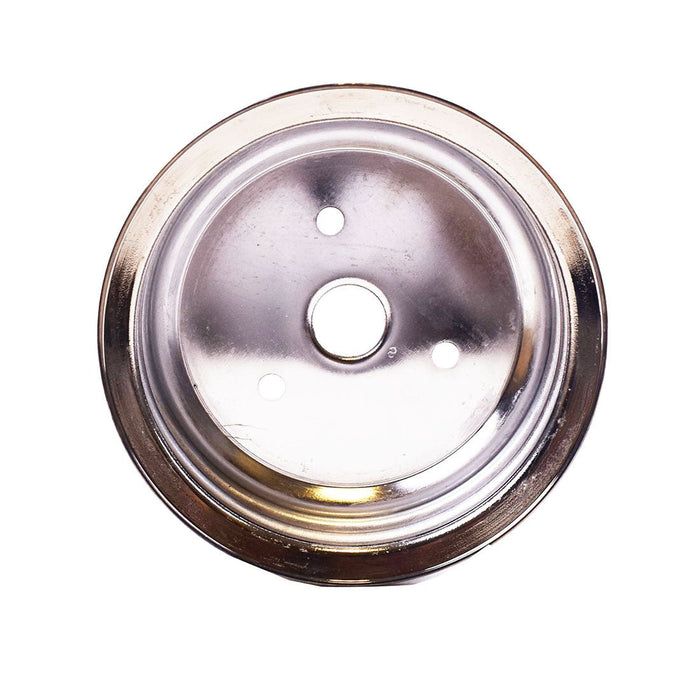 Crankshaft Pulley Triple-Groove SWP Short Water Pump Compatible With Small Block Chevy SBC 262 265 267 283 302 305 307 327 350 400 Chrome Steel - Southwest Performance Parts