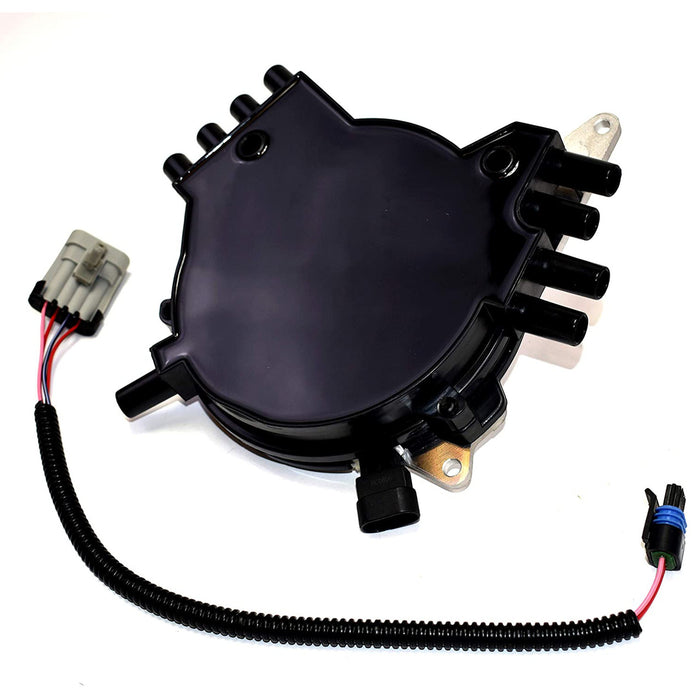 A-Team Performance Complete OptiSpark Spline Drive Distributor with Wiring Harness Compatible With Chevy GMC Chevrolet 92-94 LT1 V8 5.7L Black Cap