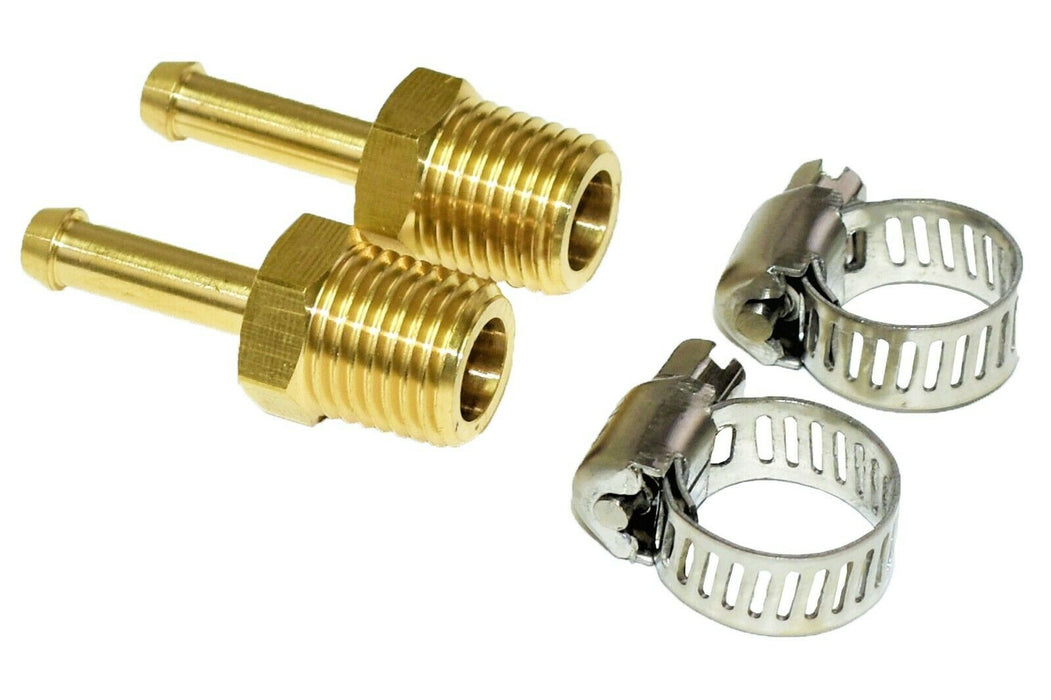 A-Team Performance 1-4" NPT (National Pipe Thread) to 1-4" hose with 2 hose clamps - Southwest Performance Parts