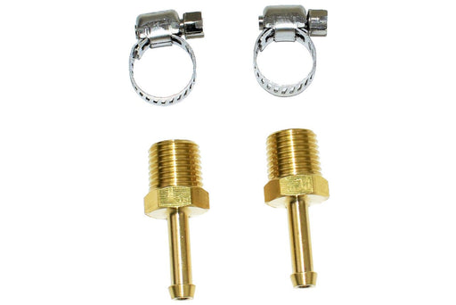 A-Team Performance 1-4" NPT (National Pipe Thread) to 1-4" hose with 2 hose clamps - Southwest Performance Parts