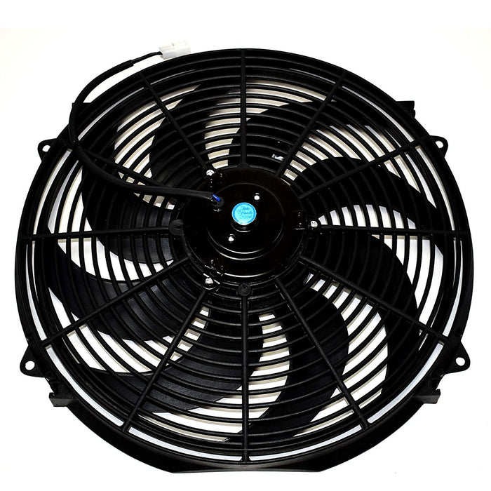 A-Team Performance 160061 16" High Performance Heavy Duty 12V Black Radiator Electric Wide Curved Cooling Fan Assembly Kit 8 Blade FAN 3000 CFM - Southwest Performance Parts