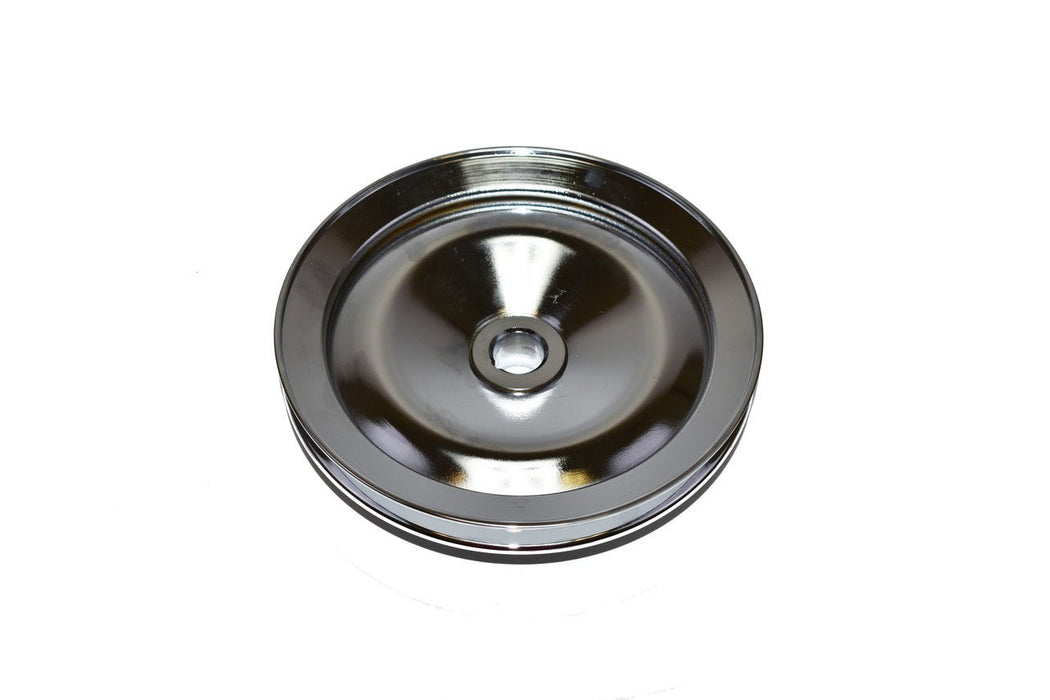 A-Team Performance 1955-72 Chevy-GM Chrome Steel Key-Way Power Steering Pump Pulley - 1 Groove - Southwest Performance Parts