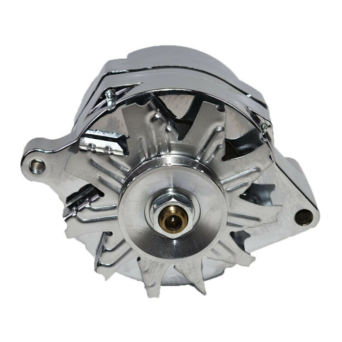 A-Team Performance 1G Style Alternator 1-Wire 110 Amp 10si Conversion 1 Groove V-Belt V6 and V8 Ford 1965-89 Chrome - Southwest Performance Parts