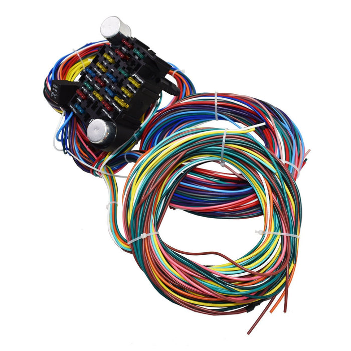 A-Team Performance 21 Circuit Street Hot Rat Rod Custom Universal Color Wiring Harness Wire Kit XL WIRES - Southwest Performance Parts